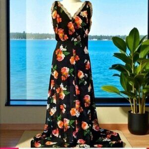 Forever 21 Rose & Lace Open Back Maxi Dress